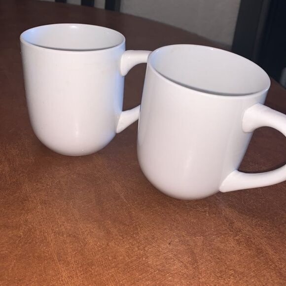 Set Of 4 Mainstays White Ceramic Coffee Mugs 10 Oz - Made In China - Picture 4 of 8